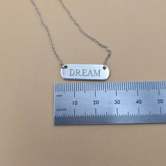 18 Inch Sterling Silver Dream Word Necklace A5950 - Picture 4 of 5